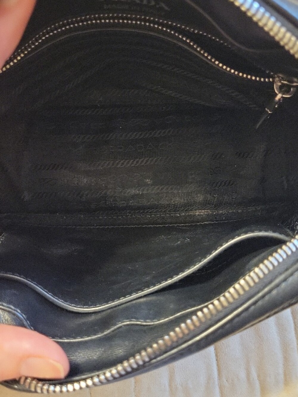 Prada Quilted Leather Crossbody Bag in Black with Silver Hardware - Picture 5 of 11